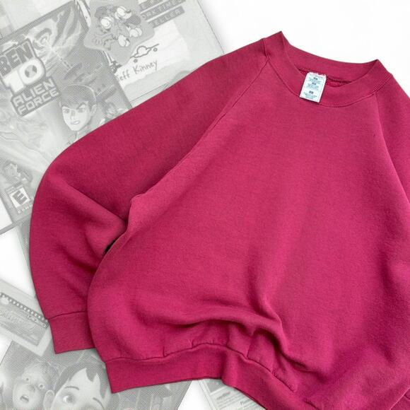 Vintage Maroon Blank Fruit Of The Loom Pullover Sweatshirt - Picture 2 of 6